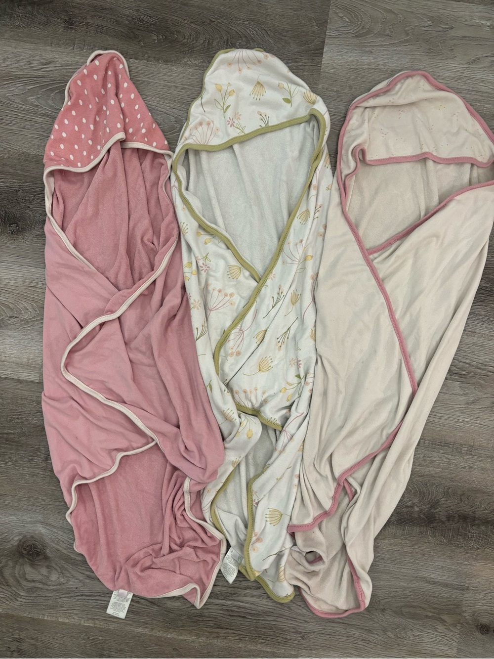 Cloud Island Hooded Baby Bath Towels - Pink/Floral/Cream baby towels